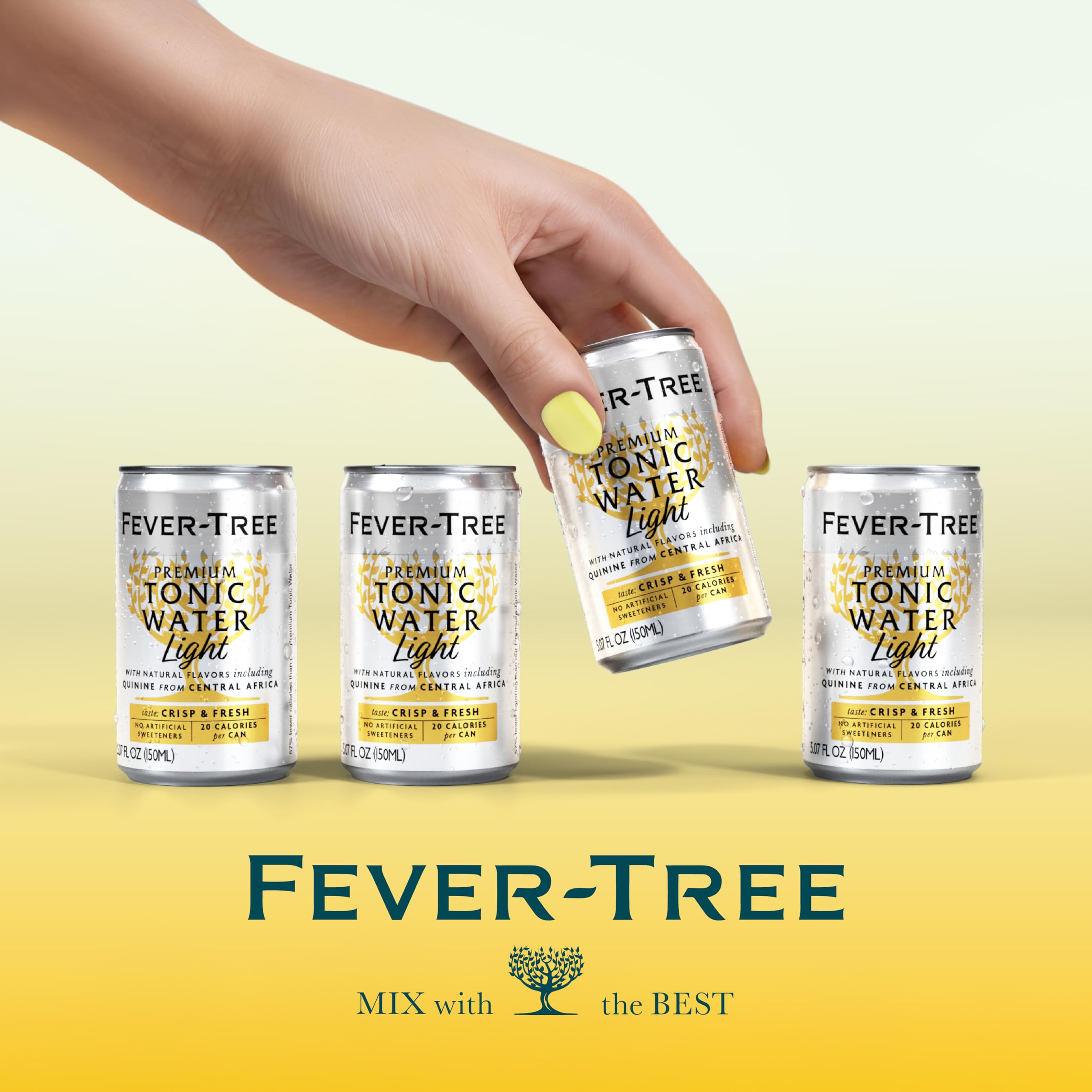 Fever-Tree Light Tonic Water Mixer, Real Quinine, 8 Pack, 5.07 Fl